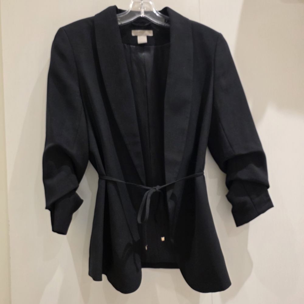 H&M Black Shawl Collar Belted Blazer